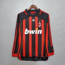 AC Milan 06/07 Home Red&Black Long Sleeve Soccer Jersey